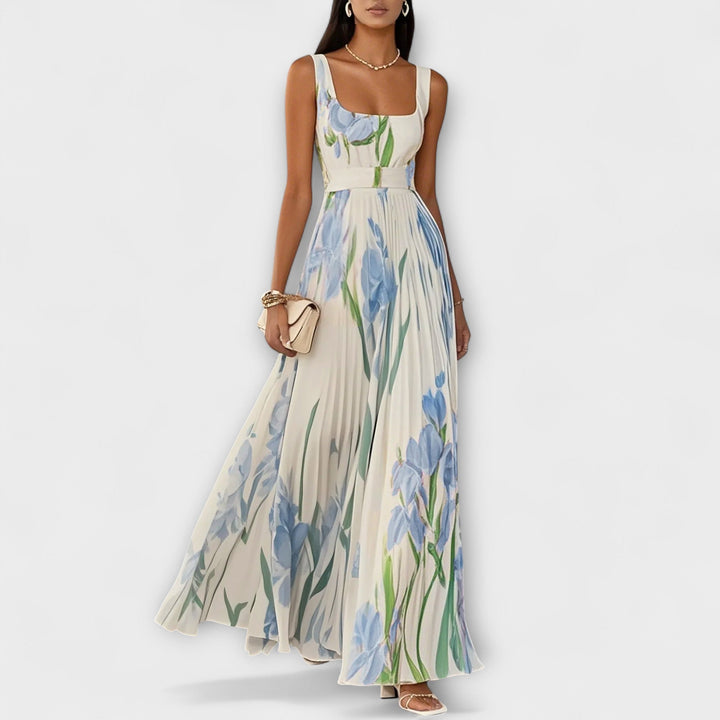Neus | Vestido maxi de gasa floral