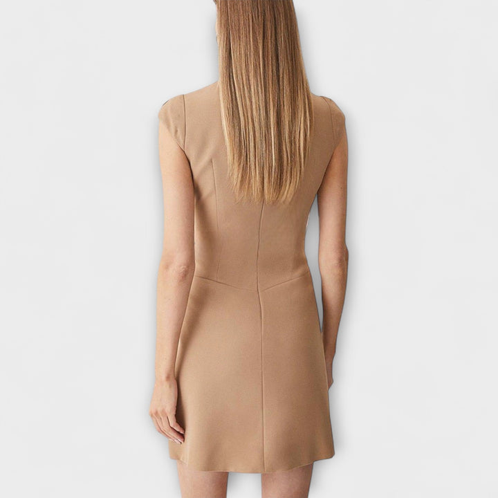 Elowen | Vestido corto patchwork de cuello alto