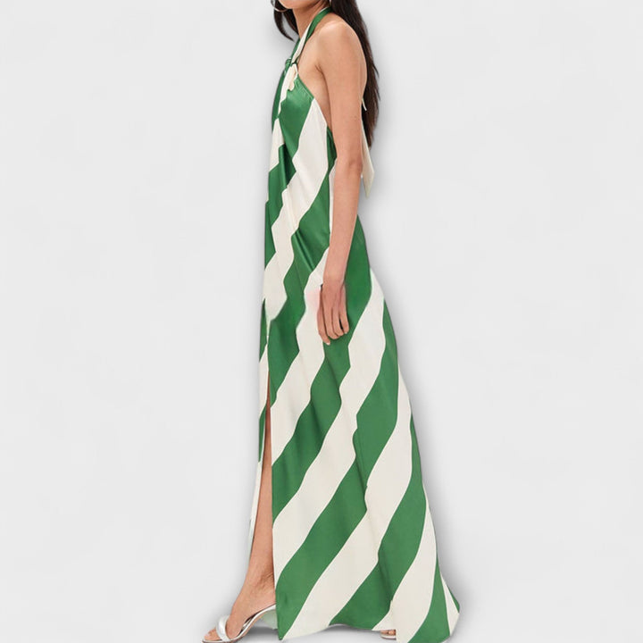 Marlowe | Vestido maxi de rayas con espalda descubierta