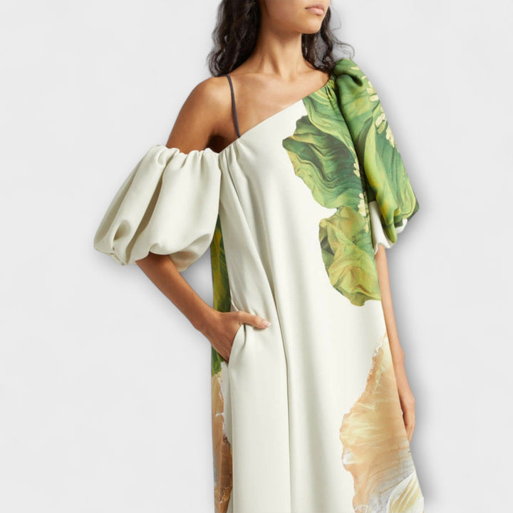 Melodía | Vestido maxi floral asimétrico