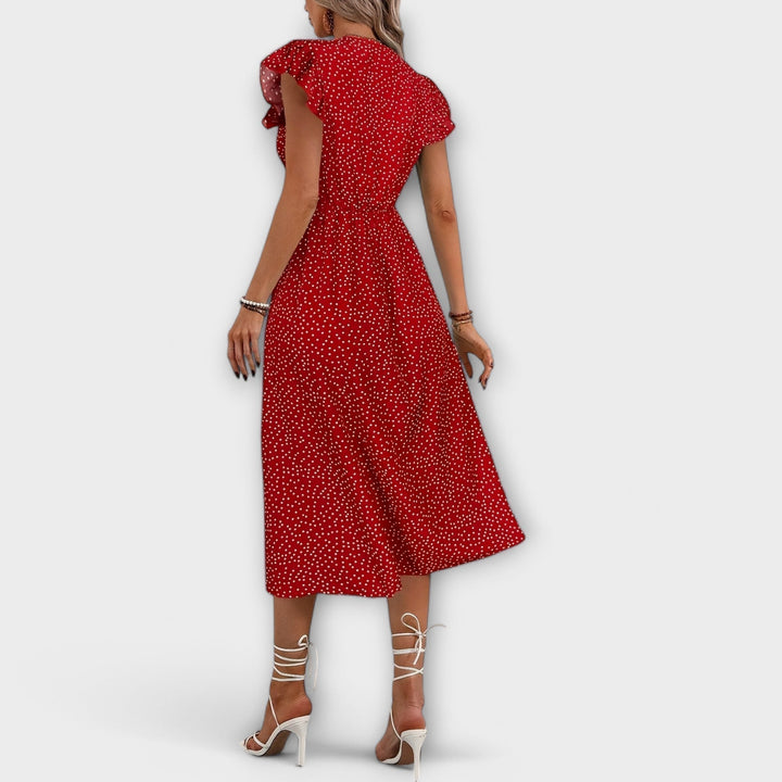 Jovana | Vestido midi de lunares