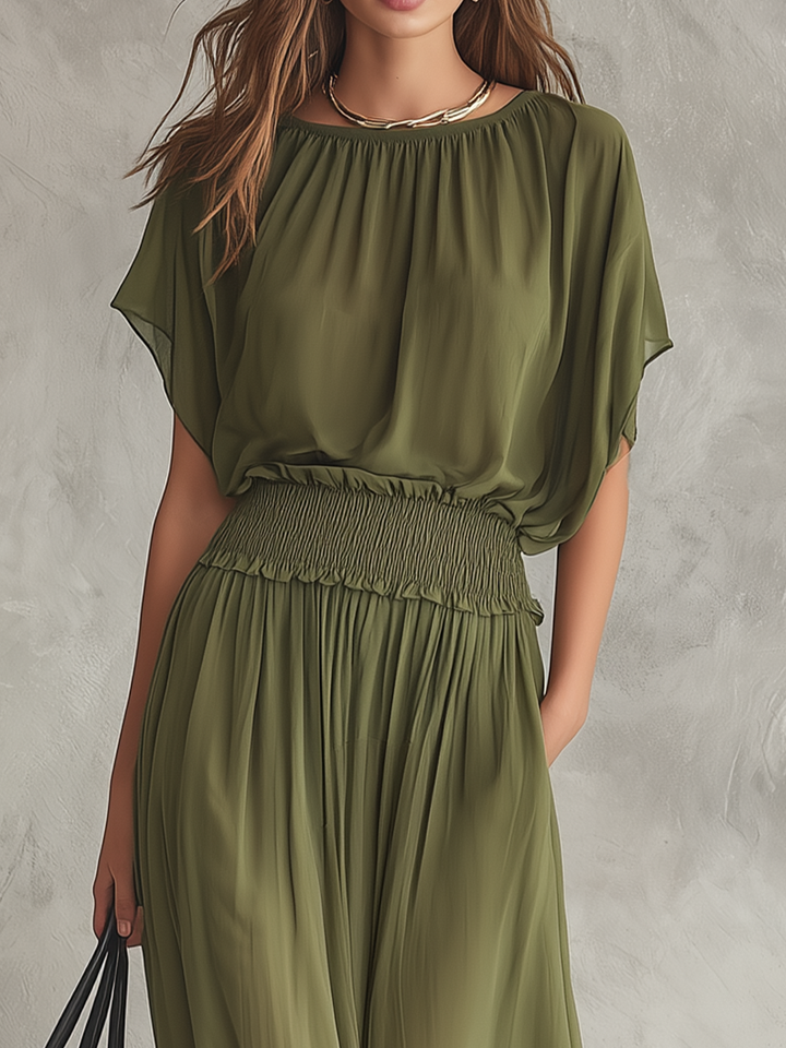 Josefa | Vestido maxi con cintura fruncida