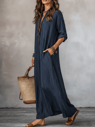 Justina | Vestido maxi índigo holgado