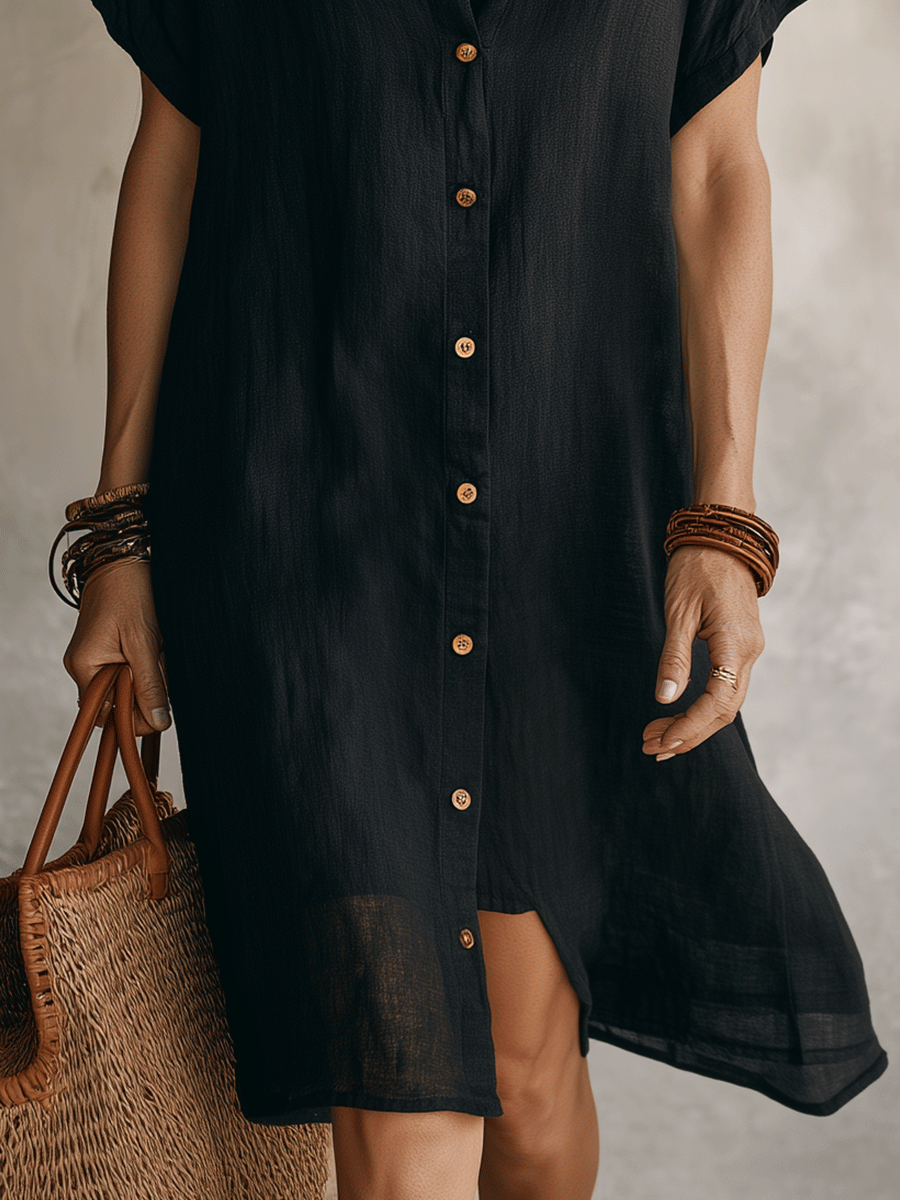 Garazi | Vestido midi negro boho