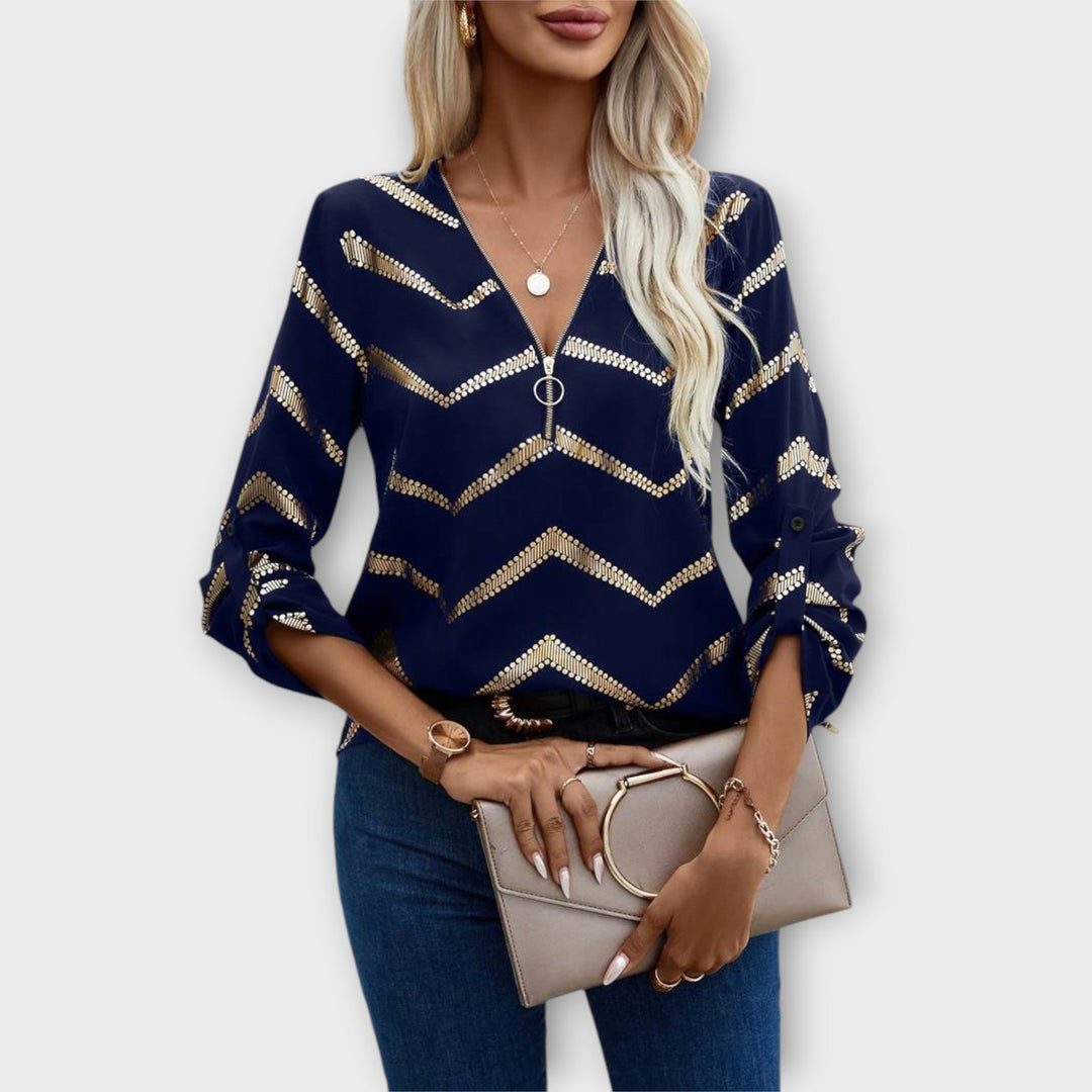 Karina | Blusa elegante con cremallera