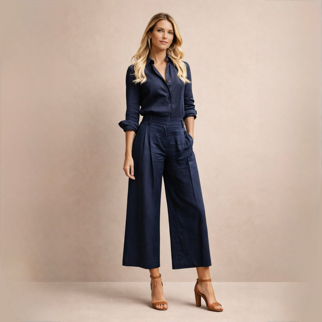 Delphine | Conjunto de lino elegante