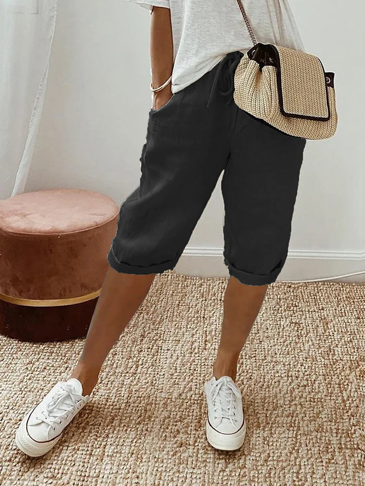 Marcia | Shorts de algodón y lino