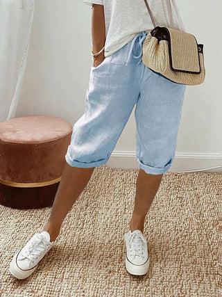 Marcia | Shorts de algodón y lino