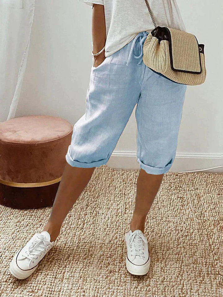 Marcia | Shorts de algodón y lino