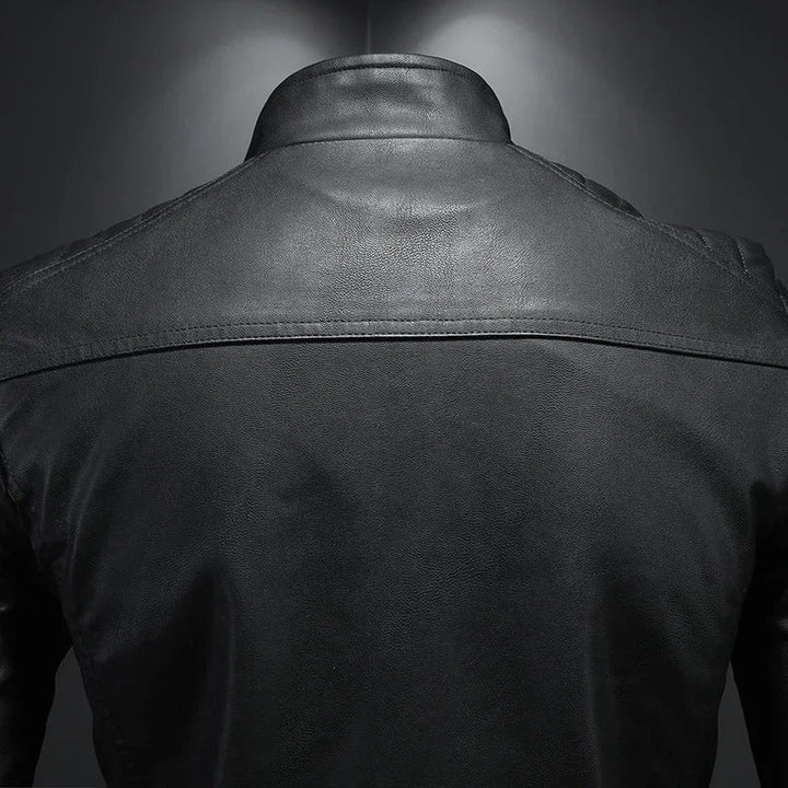 Francisco | Chaqueta efecto piel con cuello mao
