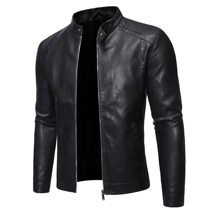 Iker | Chaqueta efecto piel con cuello mao