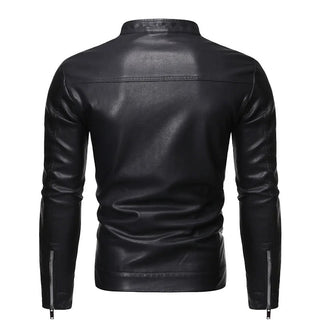 Iker | Chaqueta efecto piel con cuello mao