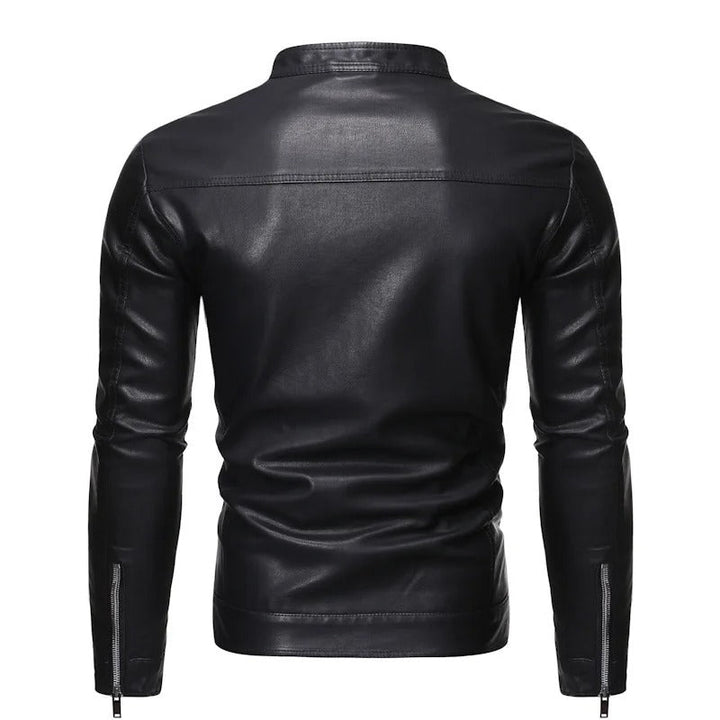 Iker | Chaqueta efecto piel con cuello mao