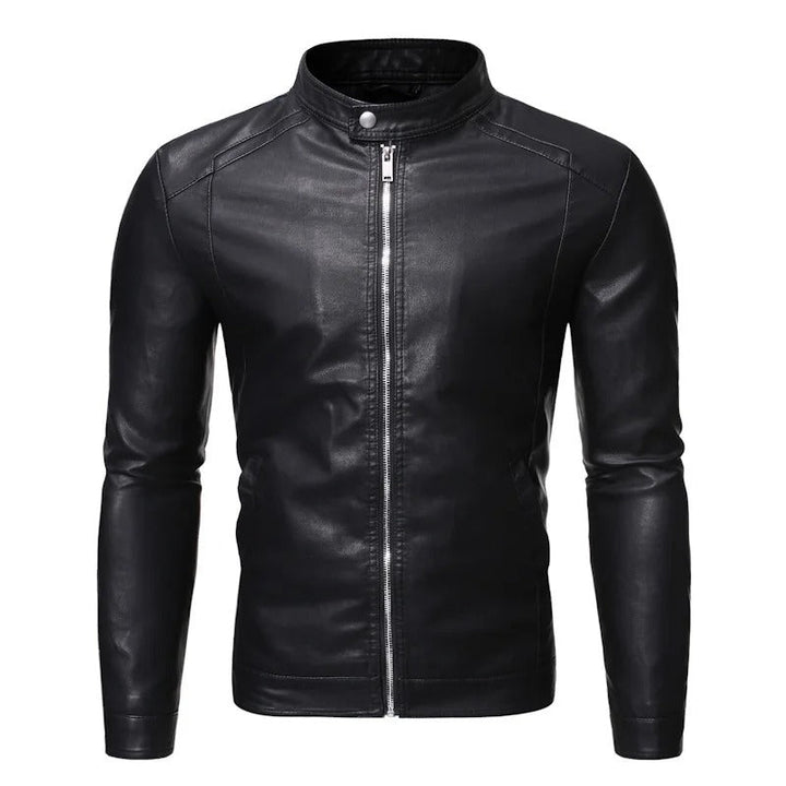 Iker | Chaqueta efecto piel con cuello mao