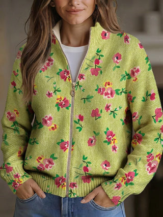 Mercedes | Cárdigan verde con flores