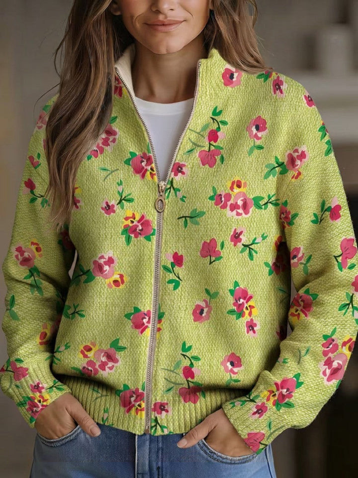 Mercedes | Cárdigan verde con flores