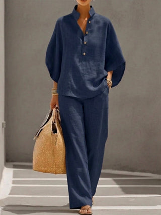 Lorena | Conjunto con Mangas Murciélago y Pantalón Ancho