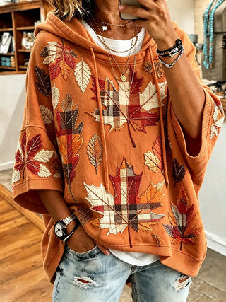 Herminia | Sudadera de manga corta con capucha estampada