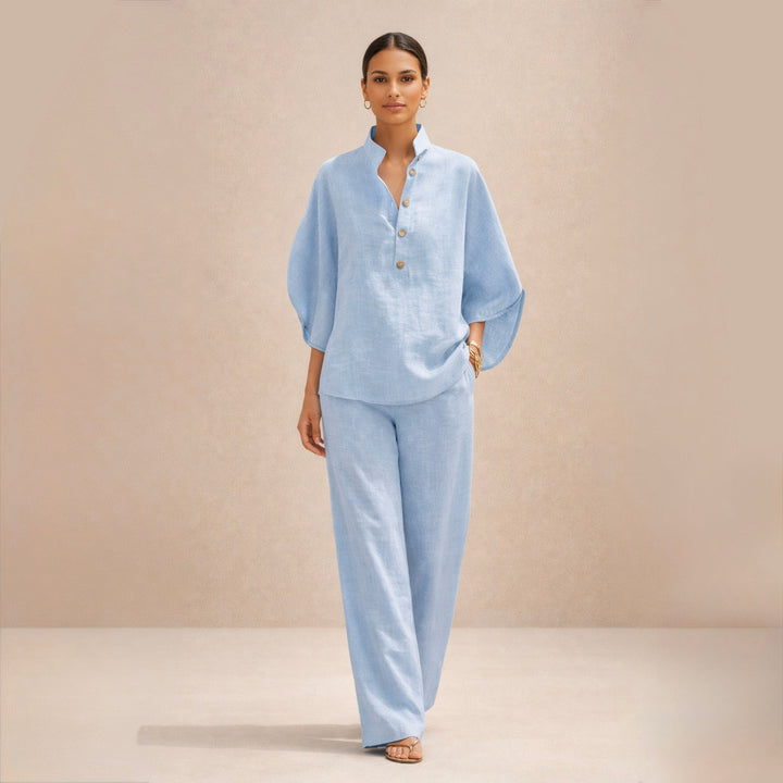 Clemencia | Conjunto de lino con botones