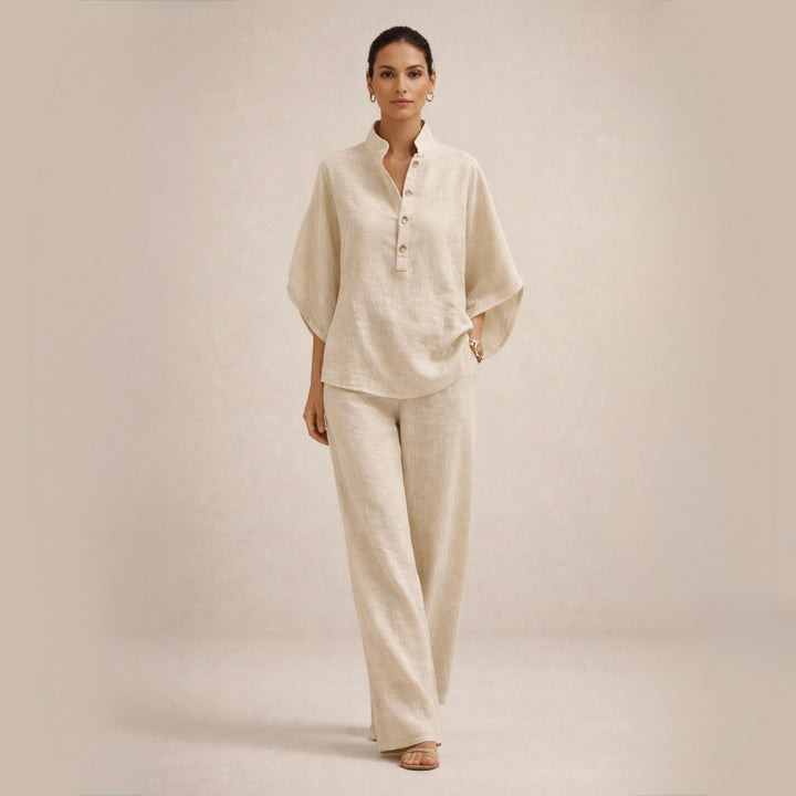 Clemencia | Conjunto de lino con botones