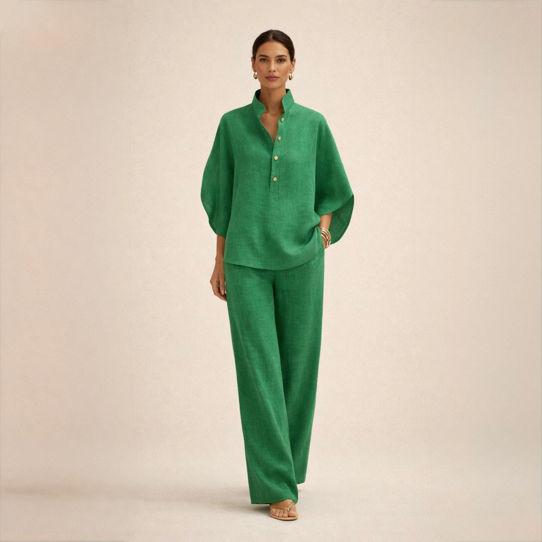 Clemencia | Conjunto de lino con botones