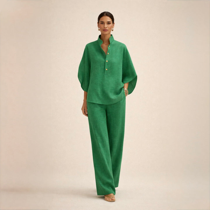 Clemencia | Conjunto de lino con botones