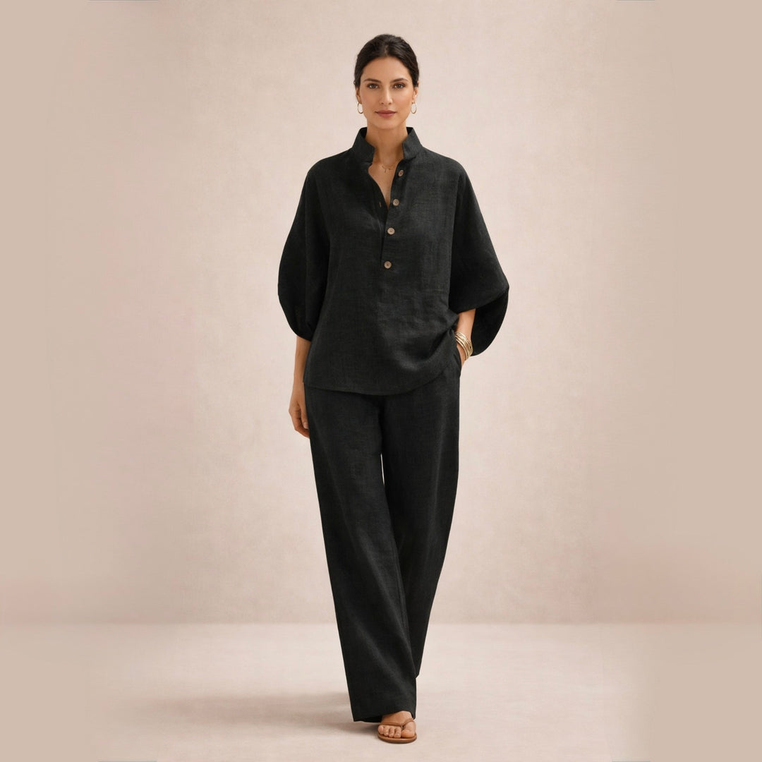 Clemencia | Conjunto de lino con botones